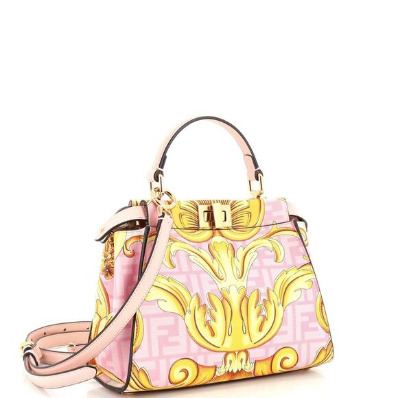 Fendi x Versace Fendace Peekaboo Bag Printed Zucca Leather Mini - Picture 2 of 6